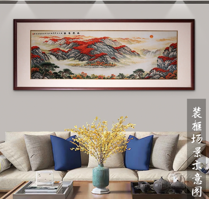 手工刺绣客厅装饰画《鸿运当头》