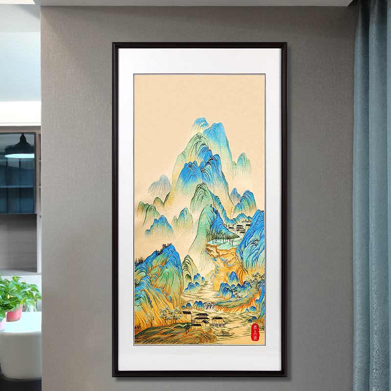 玄关装饰画——刺绣装饰画千里江山图